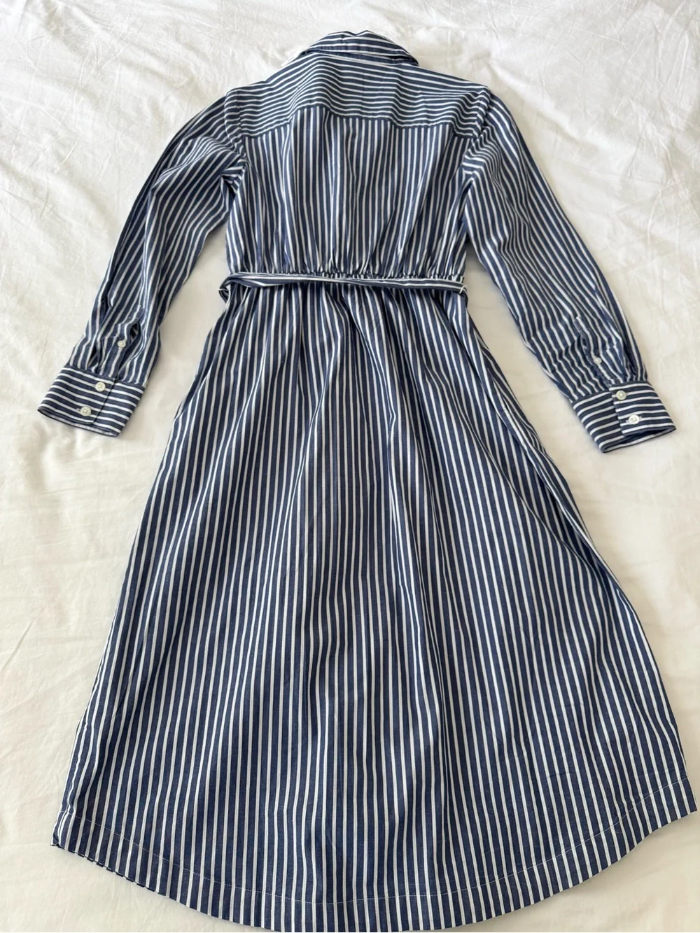 J. Crew Factory Striped Button-Front Shirt Dress  - Navy/White Size 4